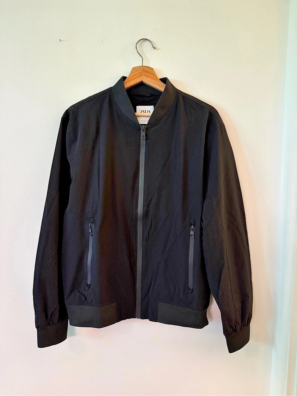 Zara Black Bomber Jacket Size Medium Like New